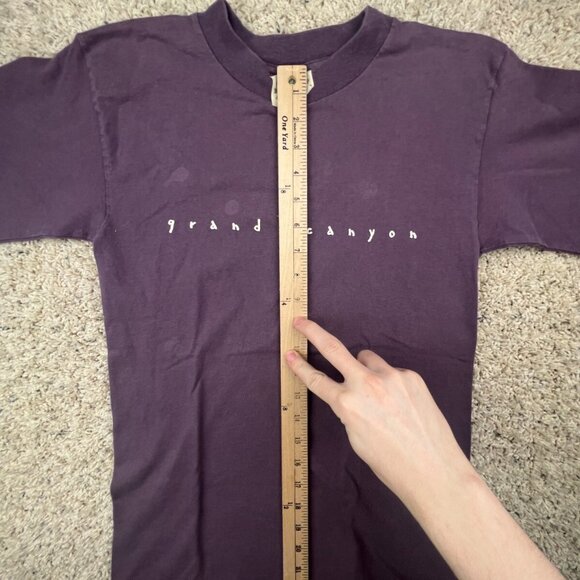 VTG 90s Grand Canyon Tee Shirt Fred Harvey USA Made Small Purple Short Sleeve - Picture 3 of 12
